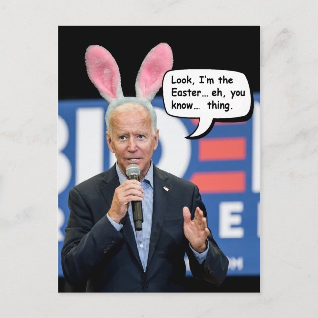 Carte Postale Joe Biden Bunny Pâques (Devant)
