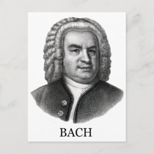 Carte Postale Johann Sebastian Bach, noir
