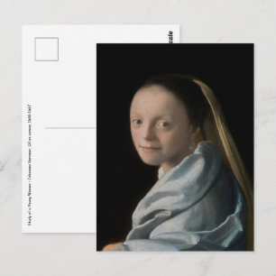 Carte Postale Johannes Vermeer - Étude d'une jeune femme