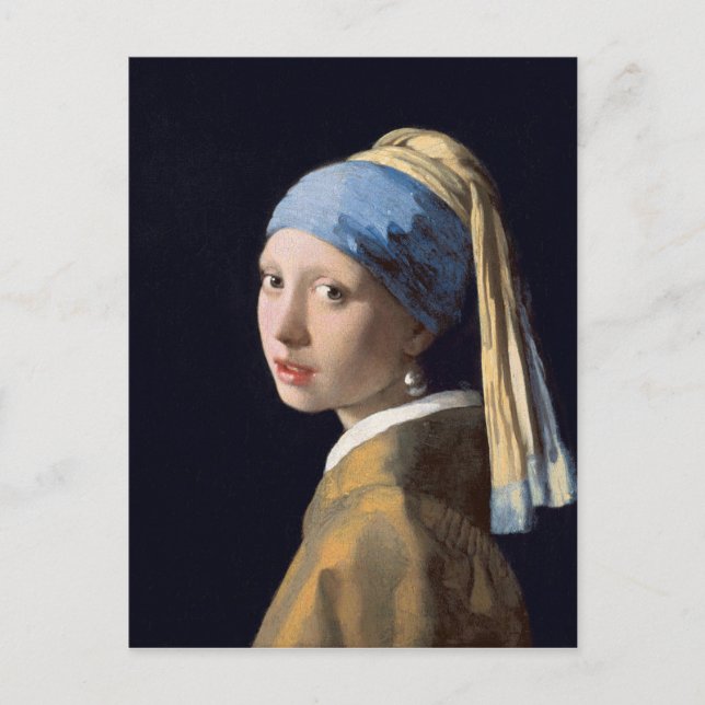 Carte Postale Johannes Vermeer - Fille avec une oreille perle (Devant)
