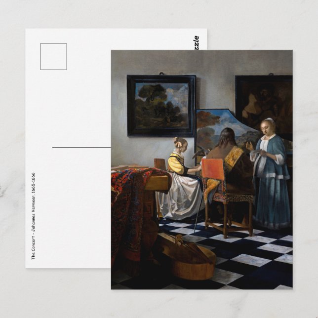 Carte Postale Johannes Vermeer - Le Concert (Devant / Derrière)
