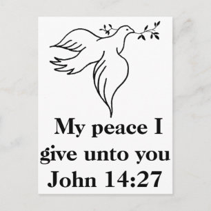 Carte Postale John 14:27 Vol d'ailes d'oiseaux de colombe christ