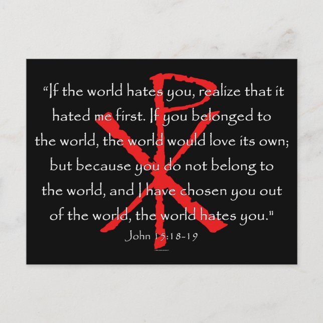 Carte Postale John 15:18-19 (Devant)