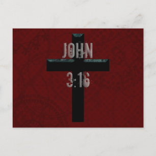 Carte Postale John 3:16 Croix chrétienne