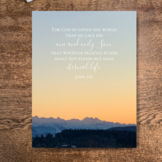 Carte Postale John 3:16 Texte personnalisé | Photo originale des