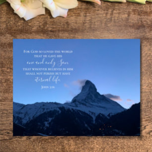 Carte Postale John 3:16 Texte personnalisé   Photo originale des
