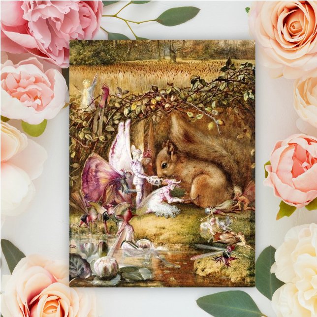 Carte Postale John Anster Fitzgerald - L'écureuil blessé (Créateur téléchargé)