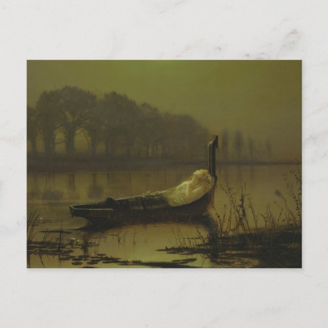 Carte Postale John Atkinson Grimshaw - La Dame de Shalott (Devant)