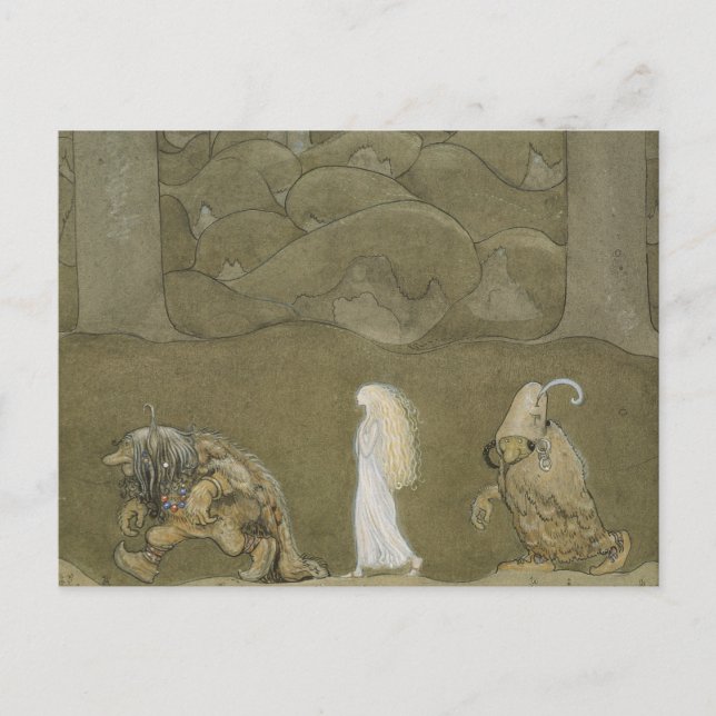 Carte Postale John Bauer - La Princesse et les Trolls (Devant)