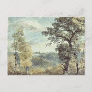 Carte Postale John Constable   Paysage avec arbres et un Distan