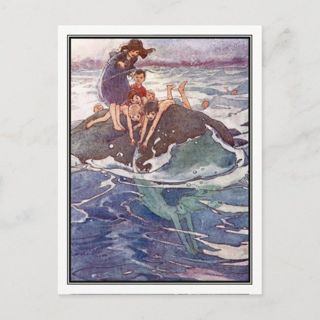 Carte Postale John essaie de capturer une sirène par Alice B. Wo (Devant)