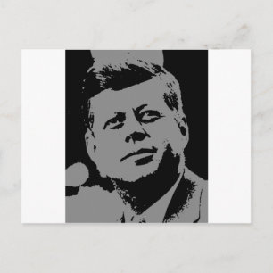 Carte Postale John F. Kennedy silhouette noire et grise