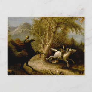 Carte Postale John Quidor Légende du Cheval sans tête Sleepy Hol