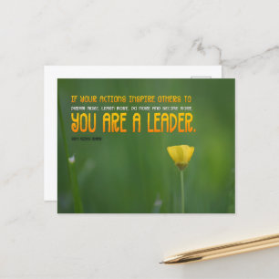 Carte Postale John Quincy Adams Citation Inspirationnelle "Leade