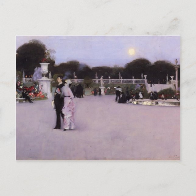 Carte Postale John Singer Sargent-Luxembourg Gardens à Twilight (Devant)