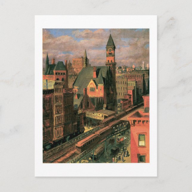 Carte Postale John Sloan, Jefferson Market, Sixième Avenue (Devant)