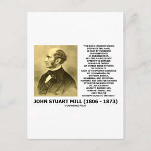 Carte Postale John Stuart Mill Liberté Poursuivre sa propre voie