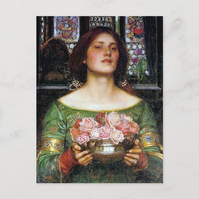 Carte Postale John Waterhouse - Gather Ye Rosebuds (Devant)