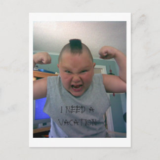 Carte Postale Johnny_1, J'AI BESOIN DE VACANCES
