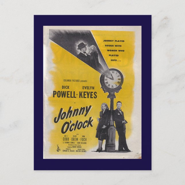 Carte Postale Johnny O'Clock — Poster Monochrome (Devant)