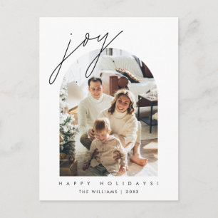 Carte Postale Joie, Joyeux Noël Photo de famille moderne