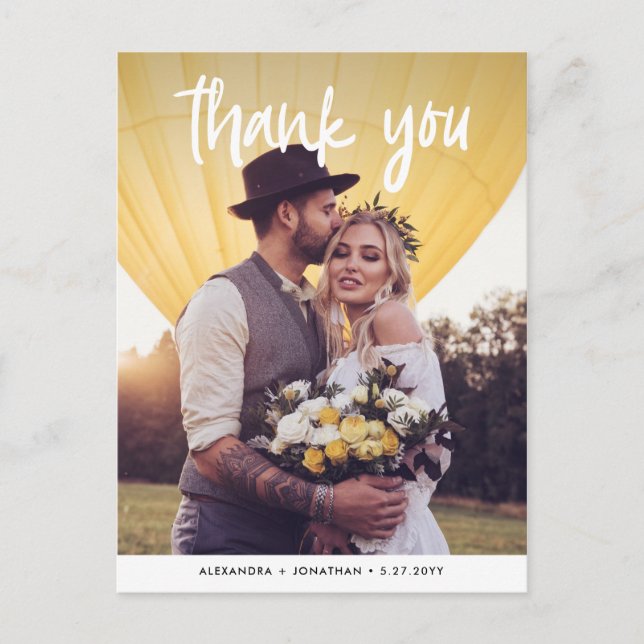 Carte Postale Joie | Merci photo mariage (Devant)
