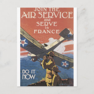 Carte Postale "Join the Air Service" circa 1917