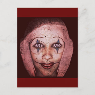 Carte Postale Joker Raggedy-Ann Clown Aux Yeux Tourbillonnant