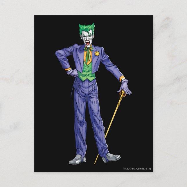 Carte Postale Joker se tient avec Cane (Devant)