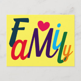 Carte Postale Joli Amour Familial Coloré