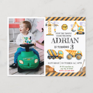 Carte Postale Joli Anniversaire Enfants Construction Aquarelle