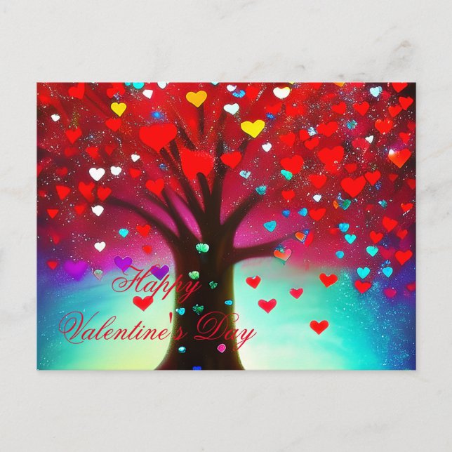 Carte Postale Joli arbre de cœur de la Saint-Valentin (Devant)