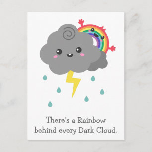Carte Postale Joli arc-en-ciel derrière chaque nuage foncé
