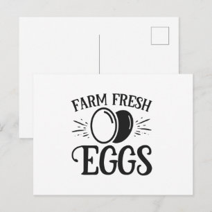 Carte Postale Joli art de mots d'œufs frais de la ferme