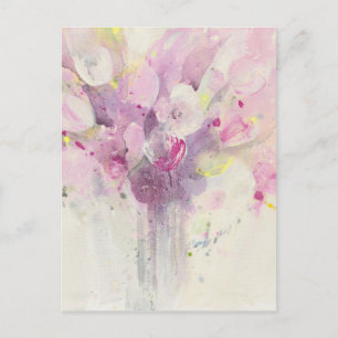 Carte Postale Joli au printemps Bouquet rose doux