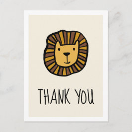 Carte Postale Joli Baby shower de lion jungle Merci