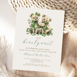 Carte Postale Joli Baby shower Nounours Green Ivy Twins