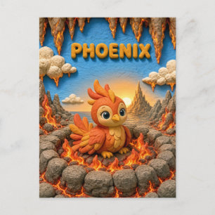 Carte Postale Joli bébé phénix, mythique