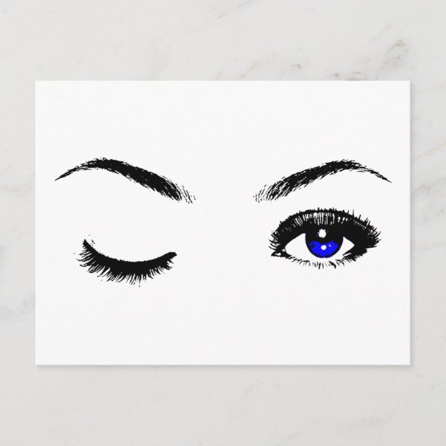 Carte Postale Joli Blue Eyes Winking (Devant)