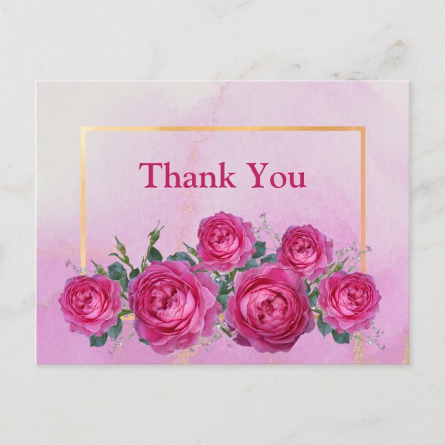 Carte Postale Joli bouquet rose Rose floral (Devant)
