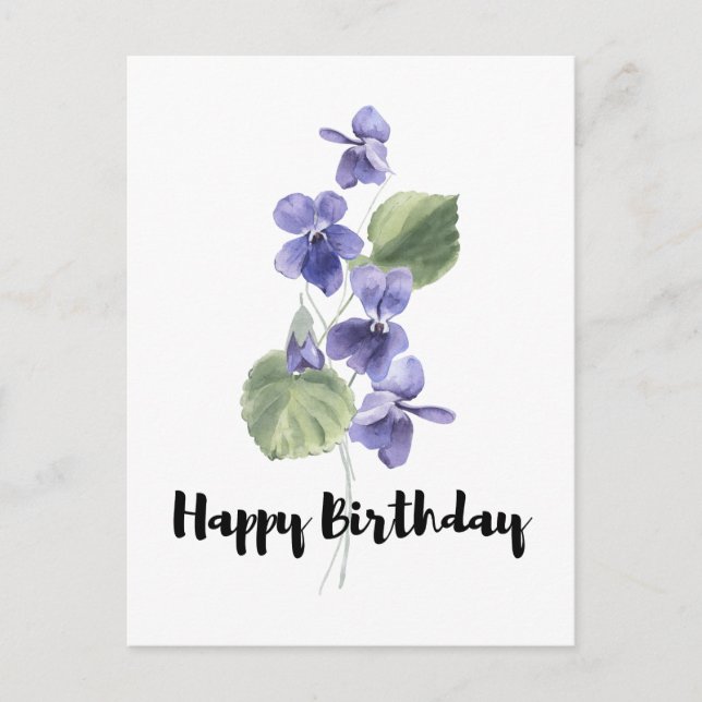 Carte Postale Joli bouquet violet Joyeux Anniversaire (Devant)