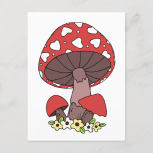 Carte Postale Joli Champignon Rouge