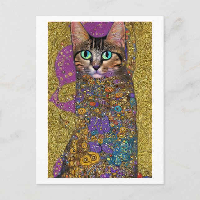 Carte Postale Joli chat - dans le style de Klimt (Devant)