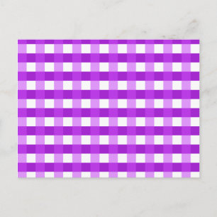 Carte Postale Joli chic violet En vichy Motif de tissu vérifié