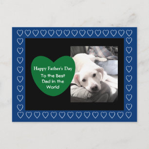 Carte Postale Joli chien blanc avec meilleur ami papa Fête des p