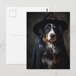 Carte Postale Joli chien de montagne de Berne sorcière