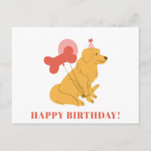 Joli chien Retriever doré Anniversaire Moderne Col