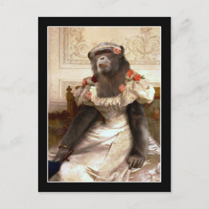 Carte Postale Joli Chimp en Gown