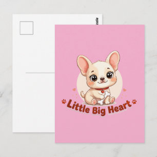 Carte Postale Joli chiot Little Big Heart