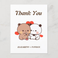 Joli couple de dessin animé, Kawaii Bear & Panda M